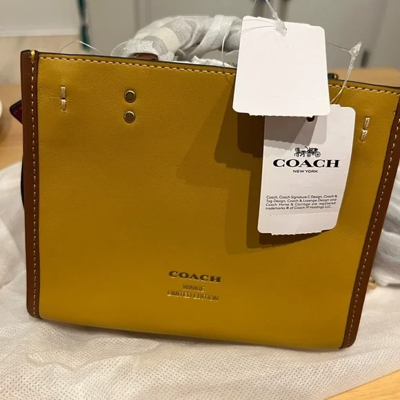 😜 RARE Coach Coachies Rogue 17 In Signature Textile Jacquard With Winkie NWT - Picture 12 of 13